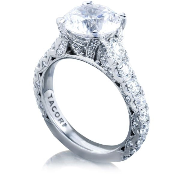 Tacori RoyalT Round Diamond Pavé Engagement Ring Setting