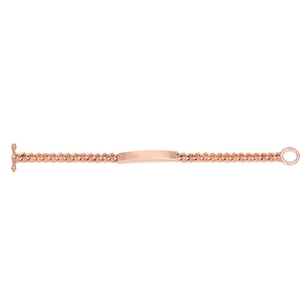 Carbon & Hyde Diamond ID Bracelet in Rose Gold