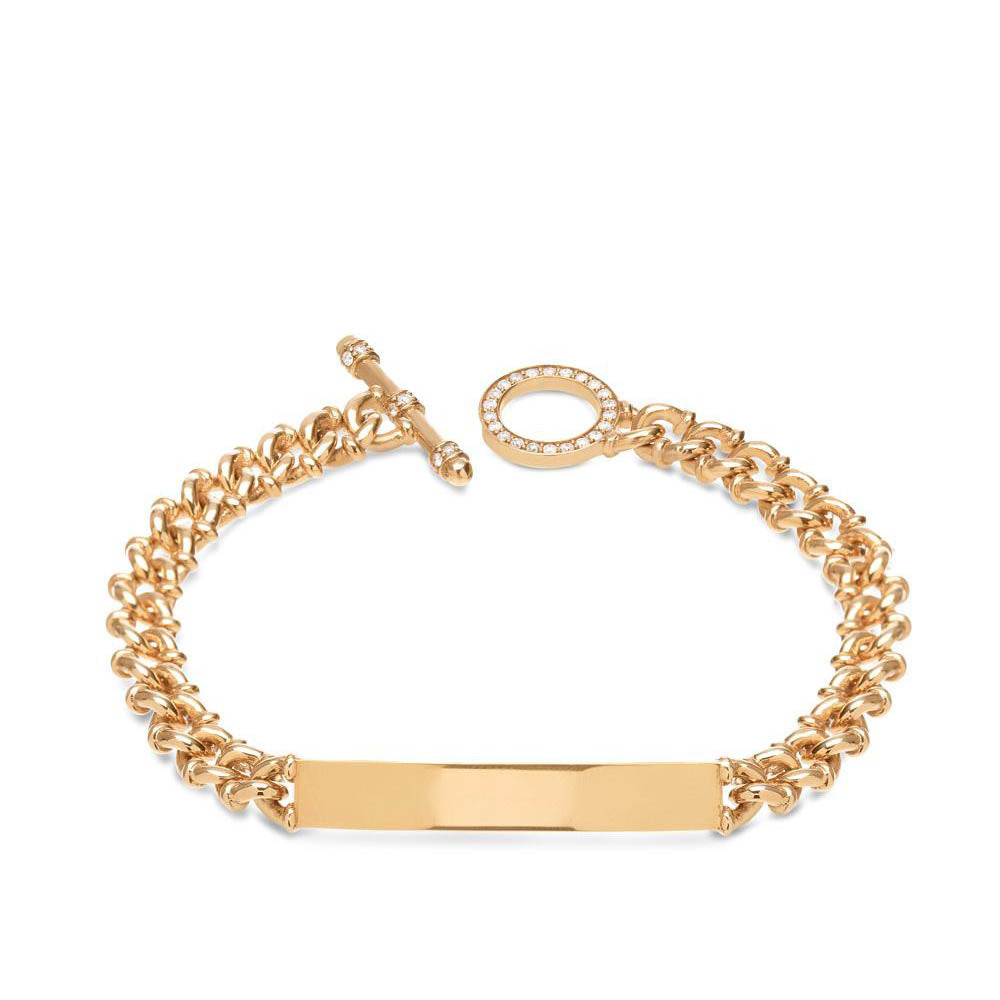 Carbon & Hyde Diamond ID Bracelet in Yellow Gold