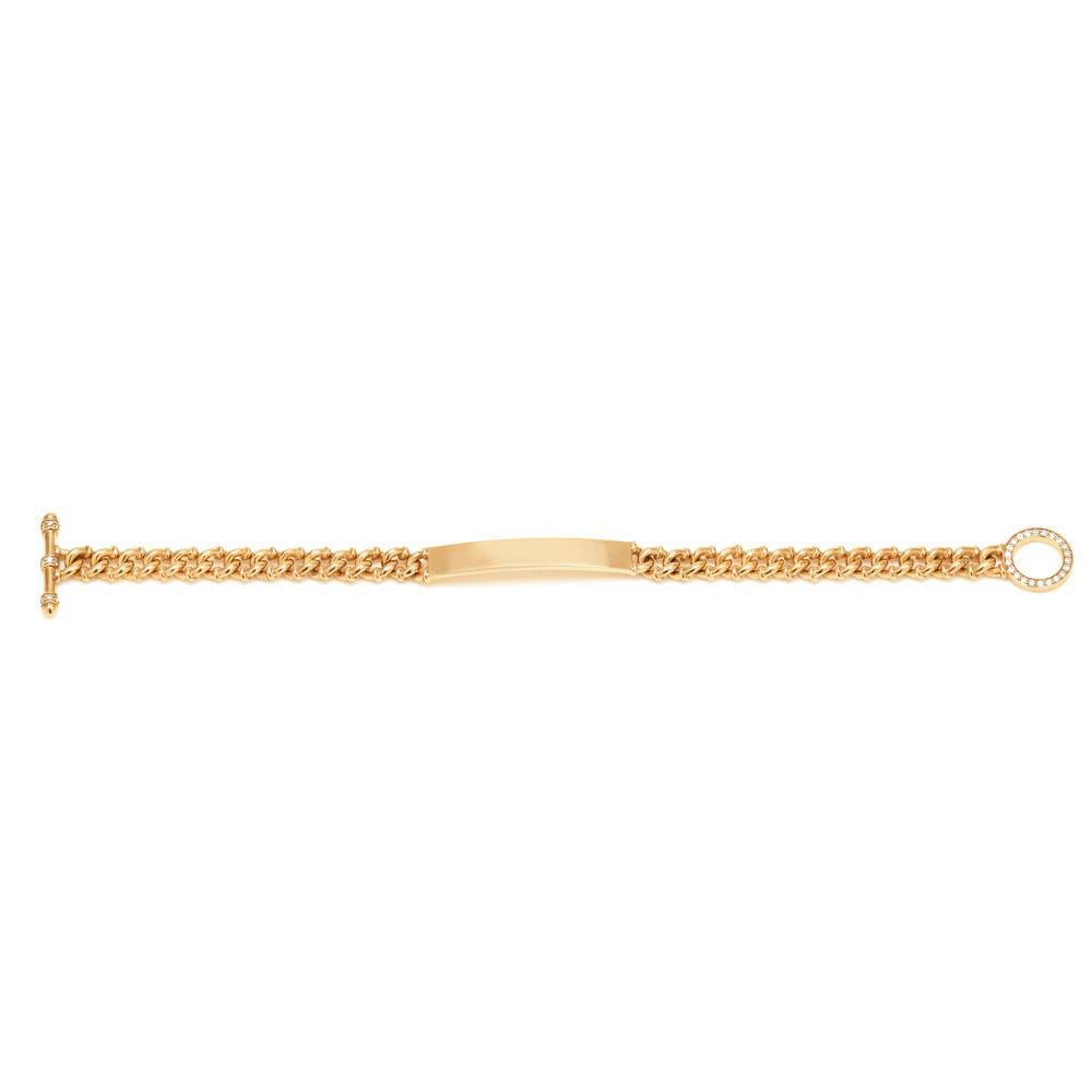 Carbon & Hyde Diamond ID Bracelet in Yellow Gold