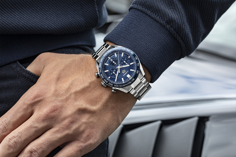 TAG Heuer Carrera 02 Blue Sport Chronograph Watch - 44mm