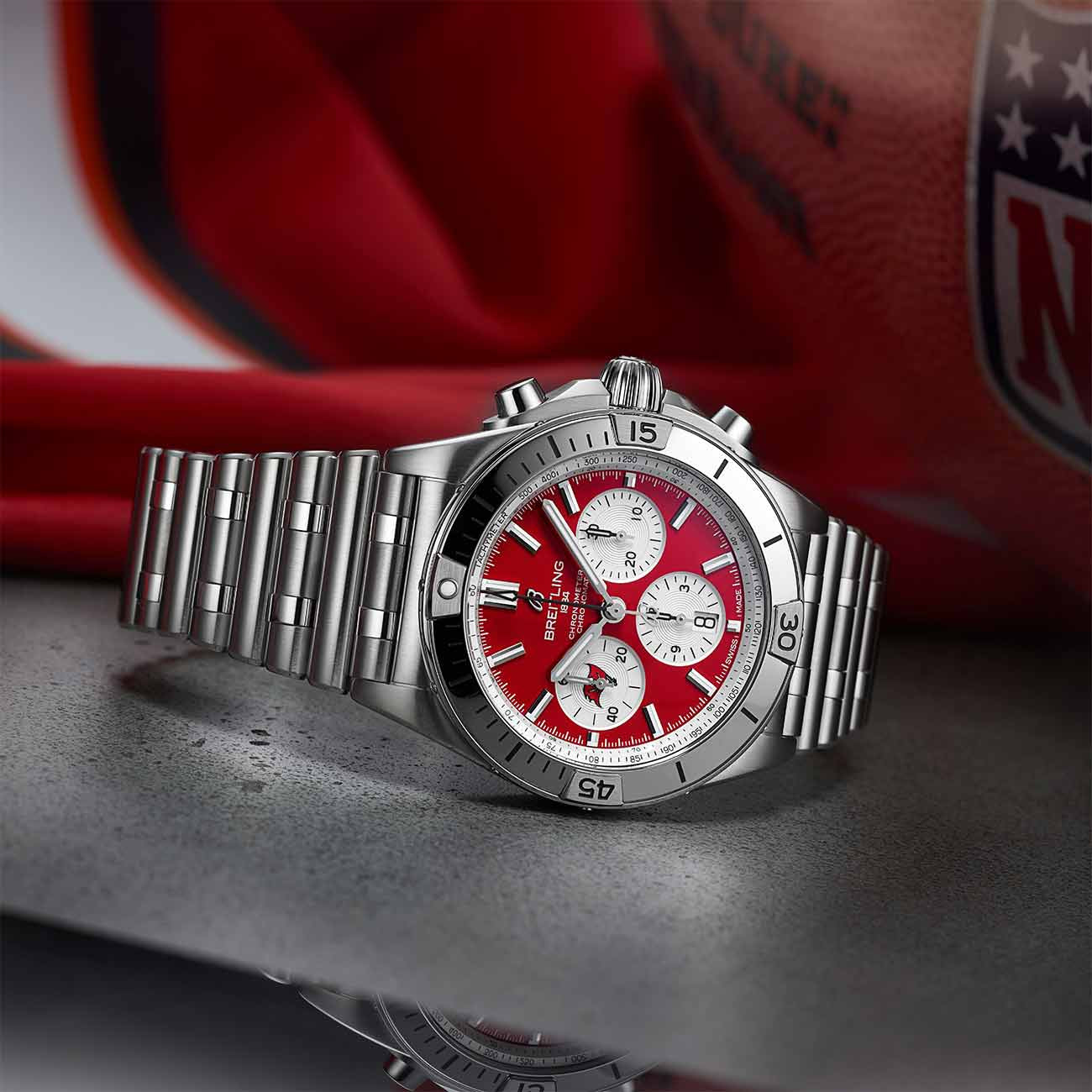 Breitling Chronomat B01 NFL Tampa Bay Buccaneers Edition with Rouleaux Steel Bracelet - 42mm