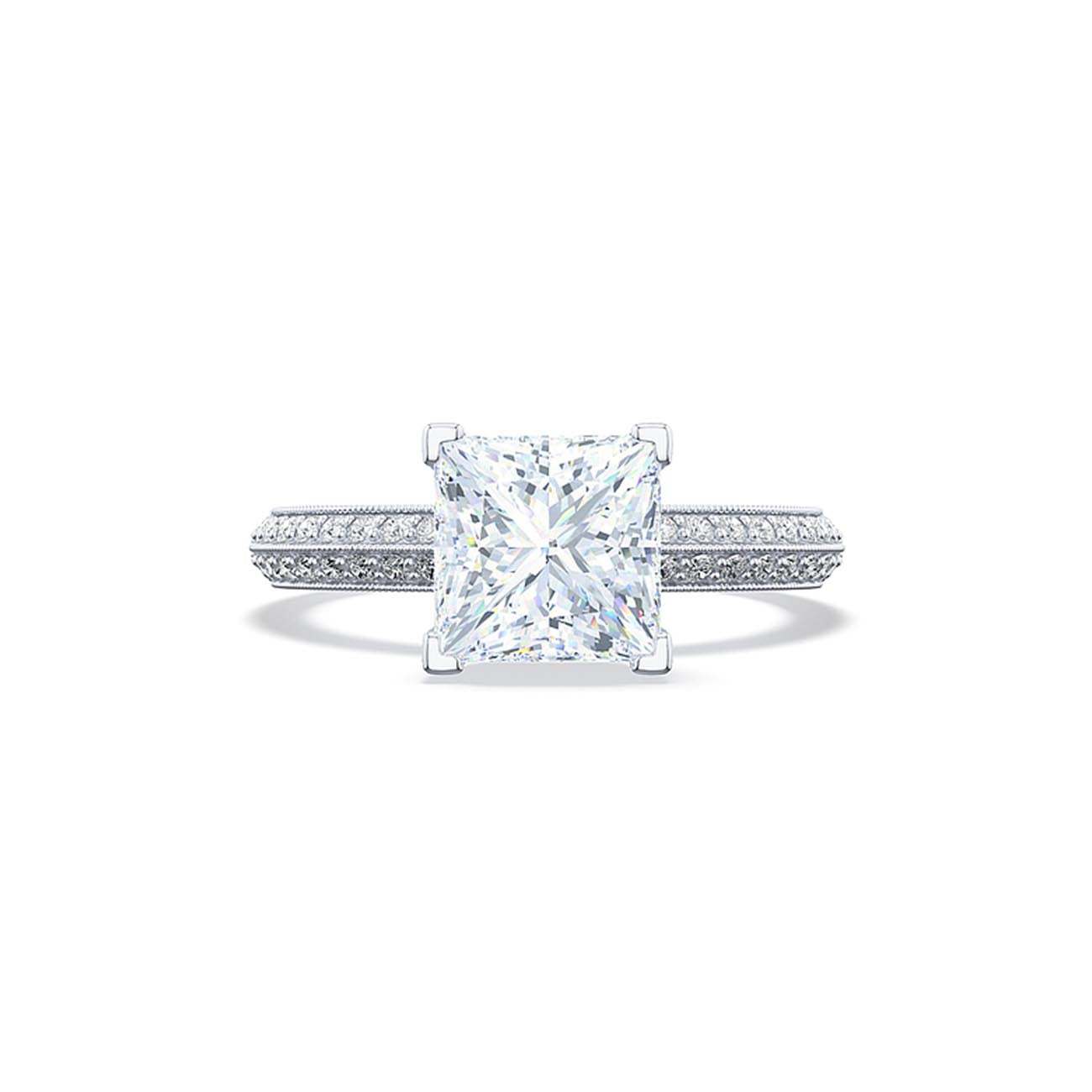 Tacori Sculpted Crescent Princess Pavé Ring