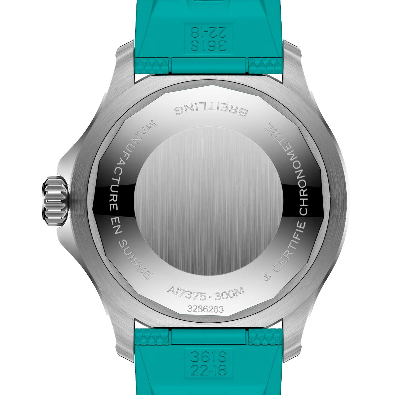 Breitling Superocean Automatic 42 Rainbow Dial on Teal Rubber Strap - 42mm