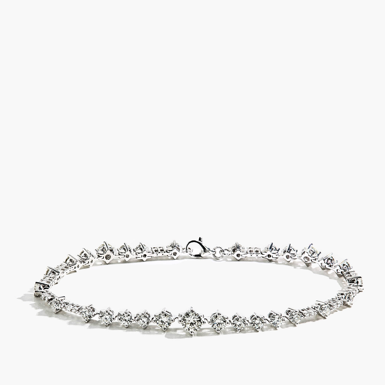 3 Carat Scattered Diamond Tennis Bracelet in 18K White Gold