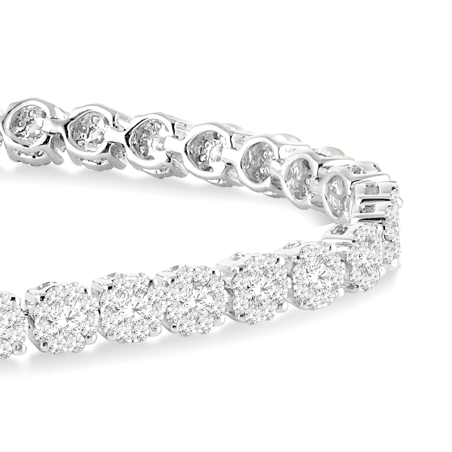 5 Carat Illusion Diamond Tennis Bracelet in 14k White Gold