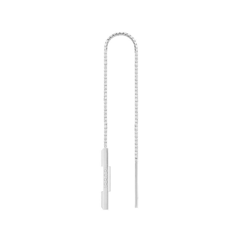 Gucci Link to Love Threader Earrings in White Gold