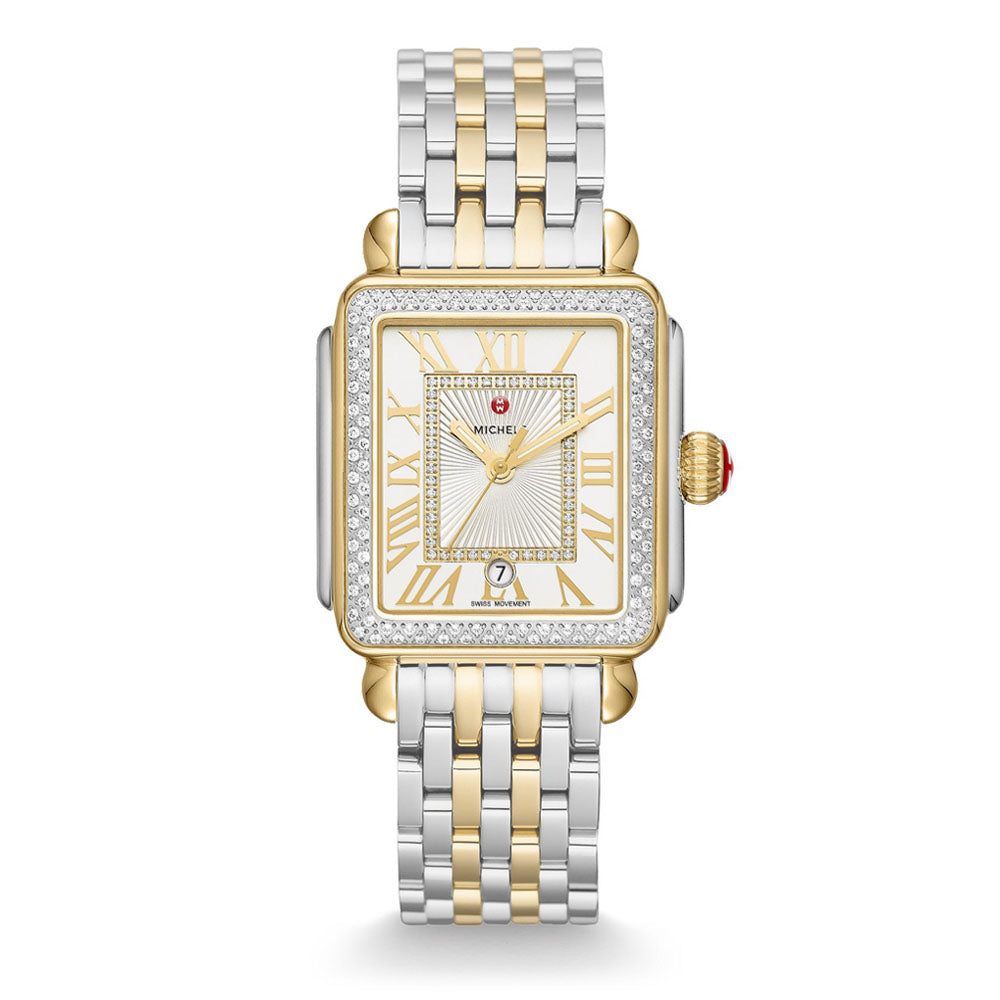 Michele Deco Madison Diamond Bezel Two Tone Watch