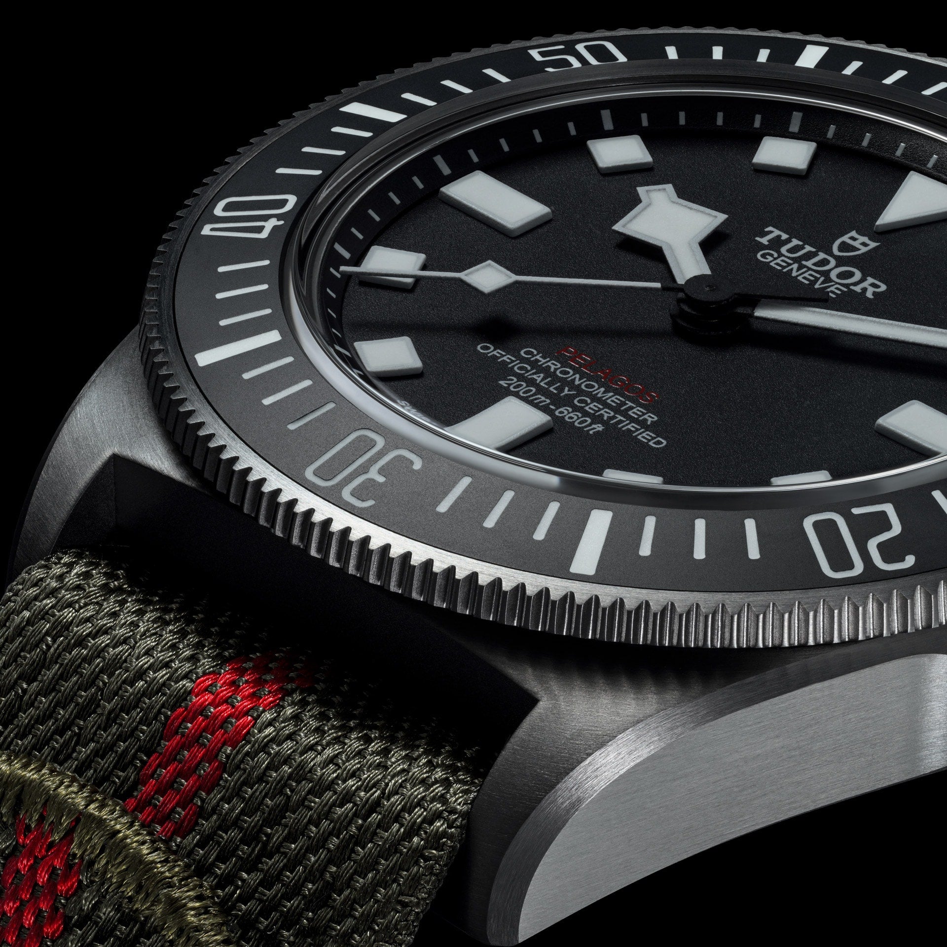 TUDOR Pelagos FXD Titanium 42mm watch with Forest Green Strap