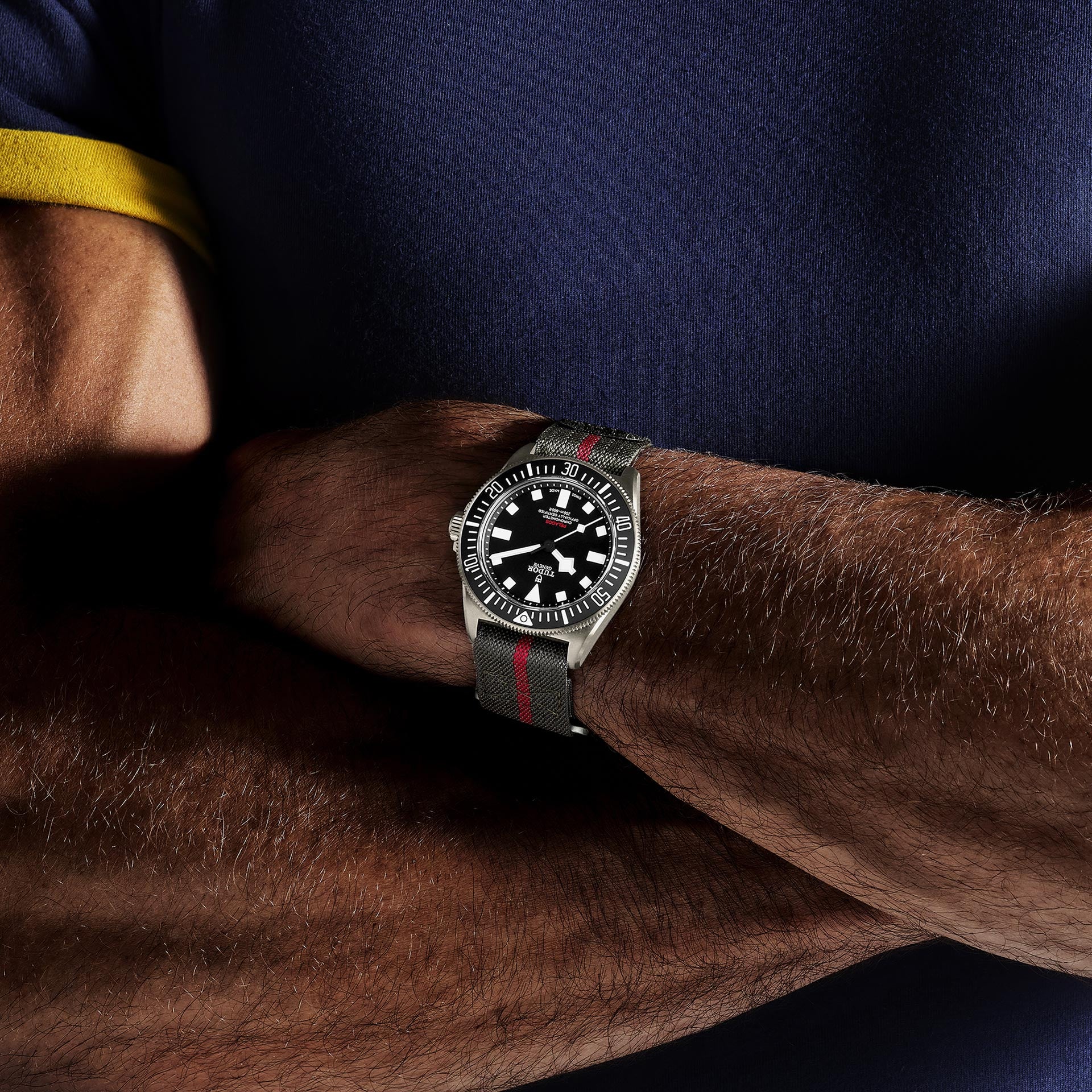 TUDOR Pelagos FXD Titanium 42mm watch with Forest Green Strap