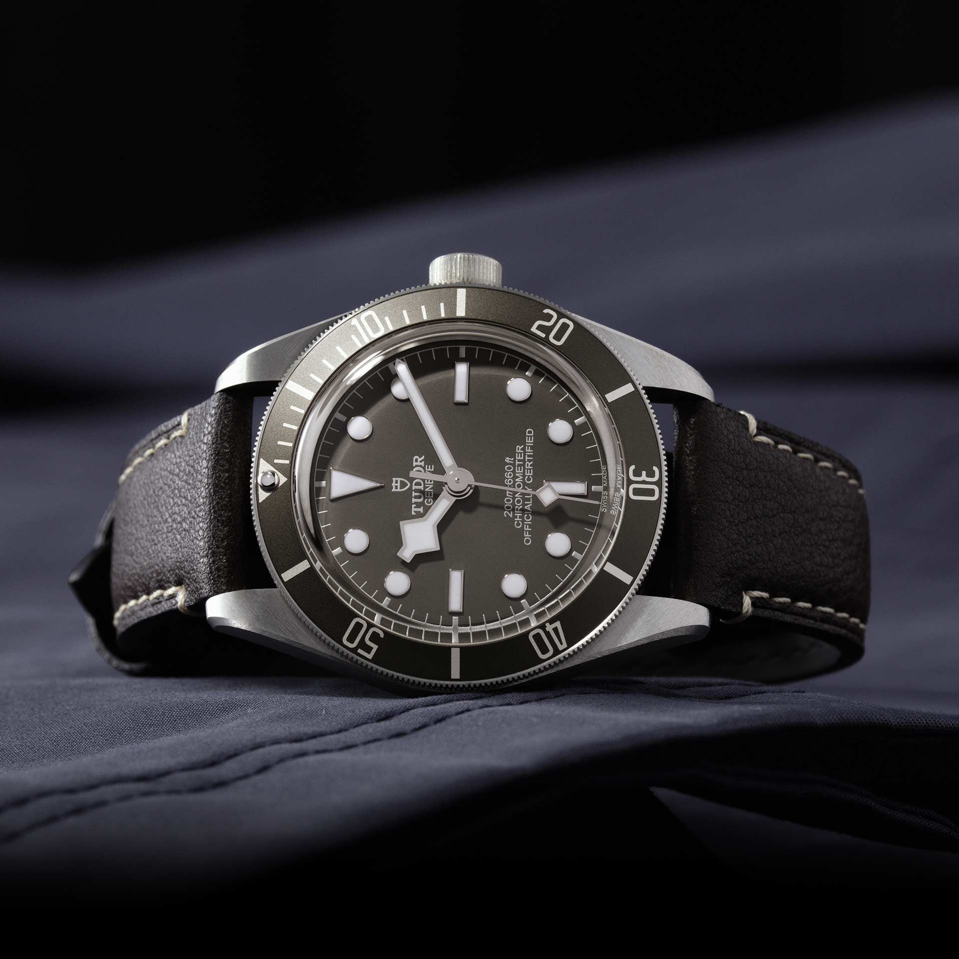 TUDOR Black Bay 58 925 with 39mm Silver Case and Brown Leather Bracelet