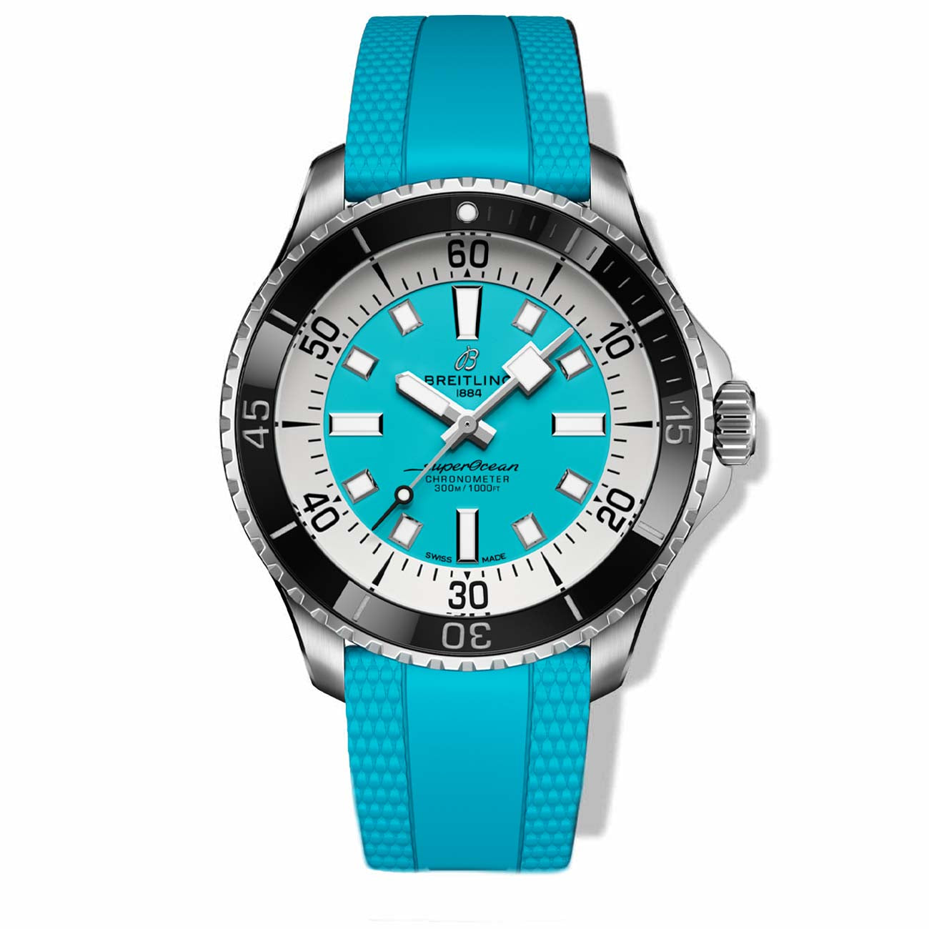 Breitling Superocean Automatic 44 Turquoise on Rubber Strap - 44mm