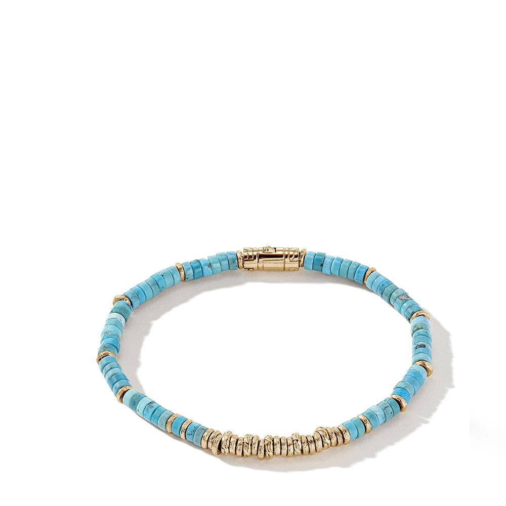 John Hardy Heishi Turquoise Gold Bracelet