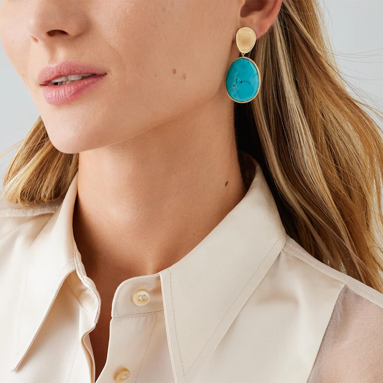 Marco Bicego Lunaria Color Turquoise Drop Earrings