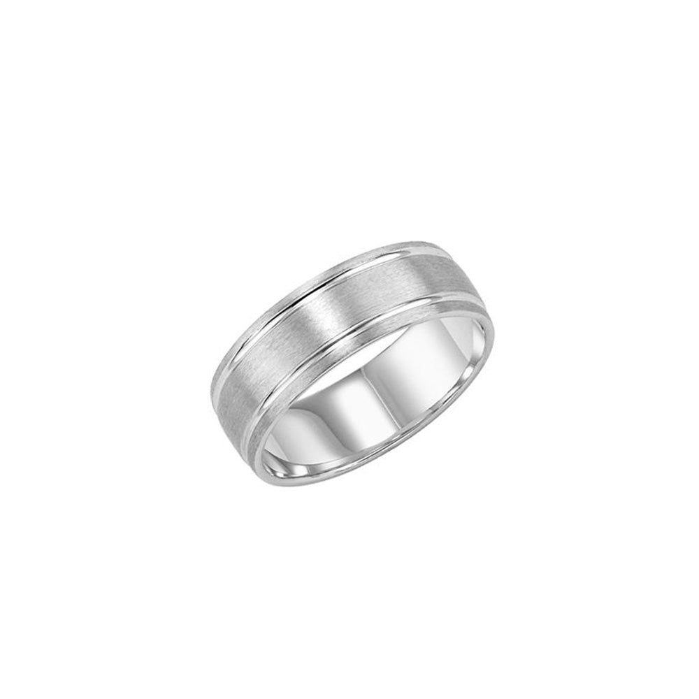 Two Accent White Gold Men's Wedding Band