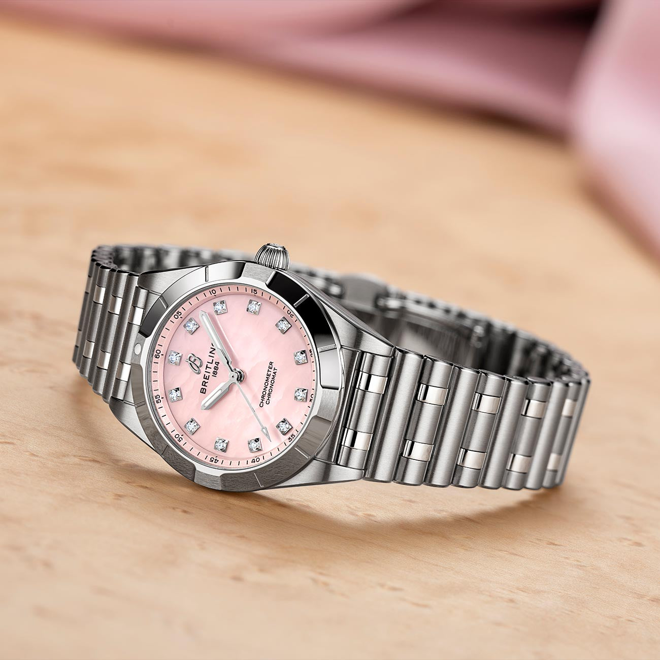 Breitling Chronomat 28 Mother-of-Pearl Dial with Two-Tone Rouleaux Bracelet