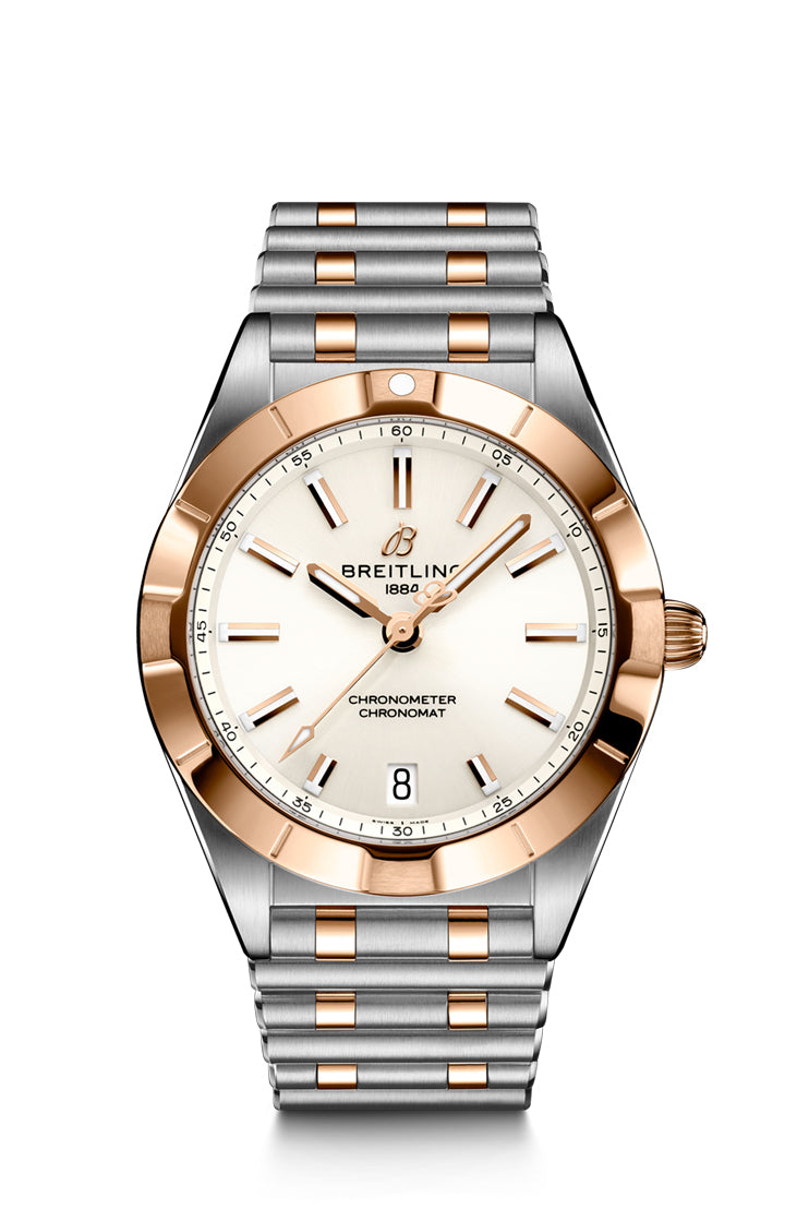 Breitling Chronomat 32 Women's Watch in Steel and Gold With White Dial
