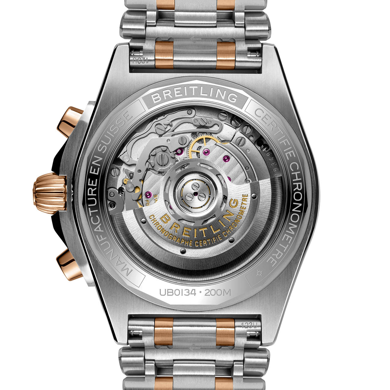 Breitling Chronomat B01 42 in Steel and 18K Red Gold with Rouleaux Steel Bracelet and Anthracite Dial — 42mm