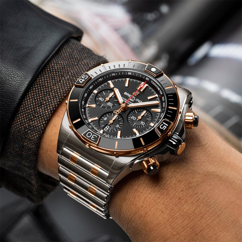 Breitling Two-Tone Black Super Chronomat B01 - 44mm