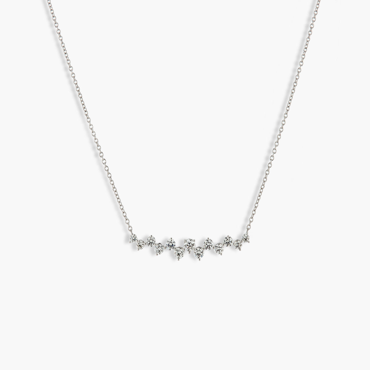 U Bar Alternating Diamond Necklace