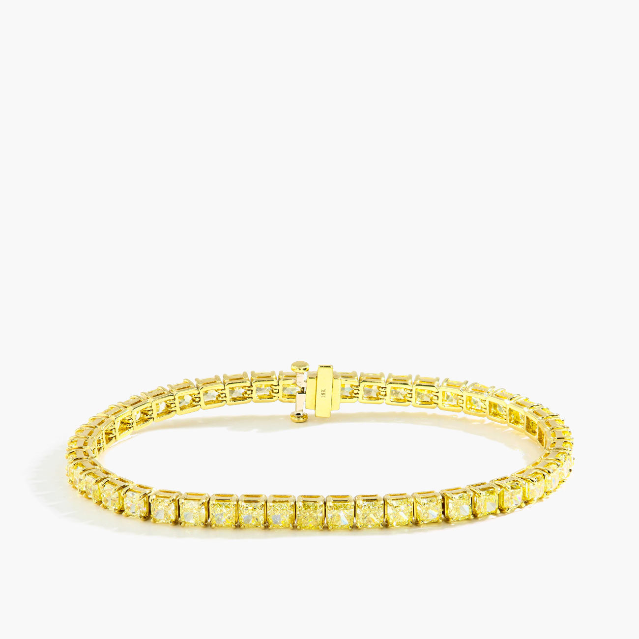 14 Carat Yellow Diamond Tennis Bracelet in 18K Yellow Gold