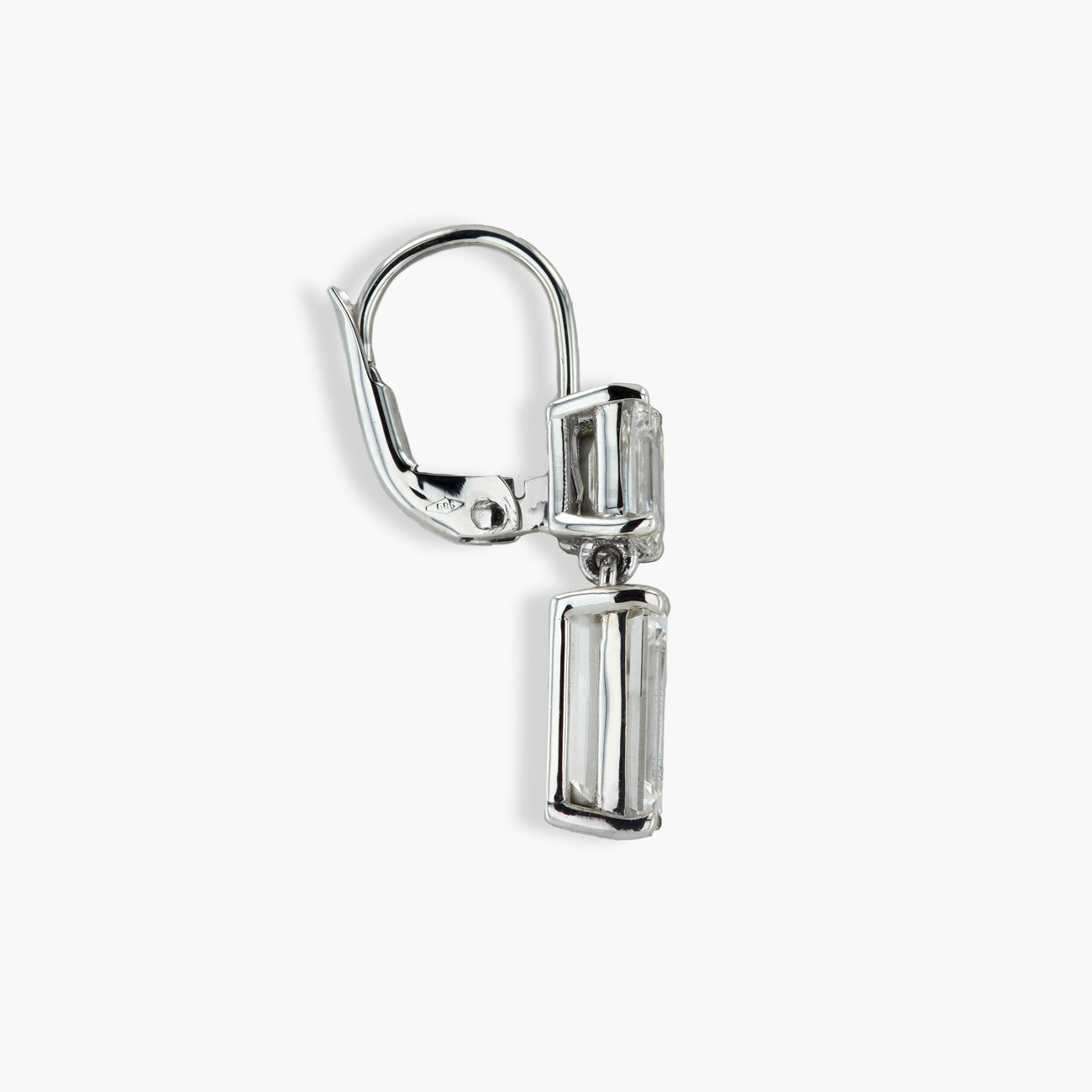 7 Carat Emerald-Cut Diamond Dangle Earrings