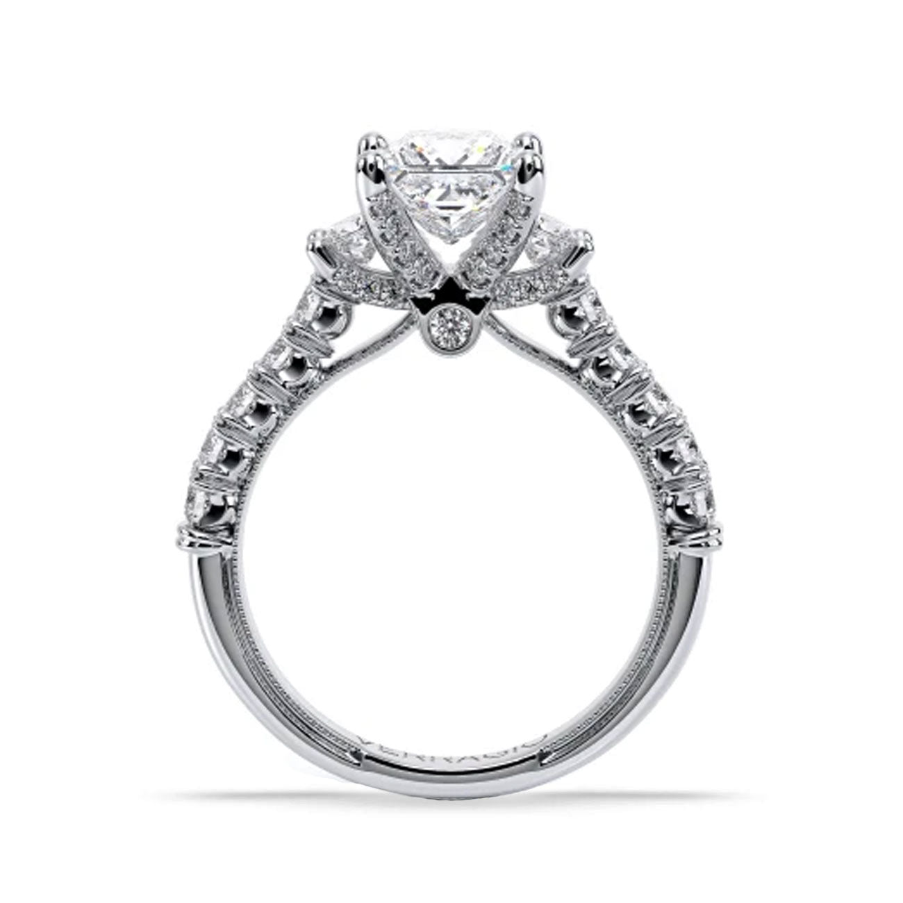 Verragio Renaissance Three-Stone Princess Engagement Ring Setting