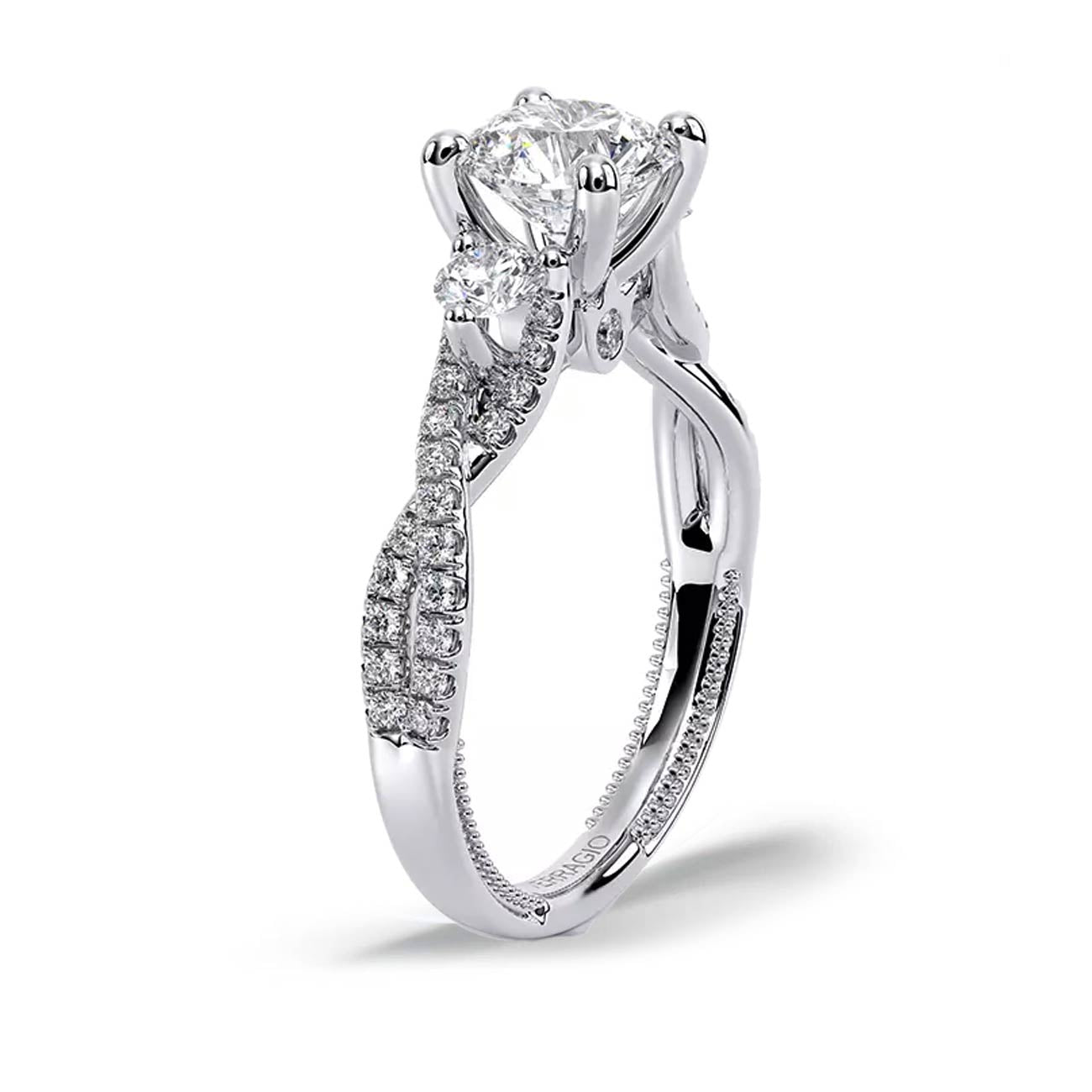 Verragio Renaissance Round Three-Stone Twist Engagement Ring Setting