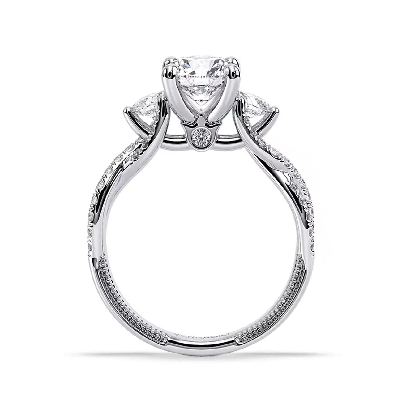 Verragio Renaissance Round Three-Stone Twist Engagement Ring Setting