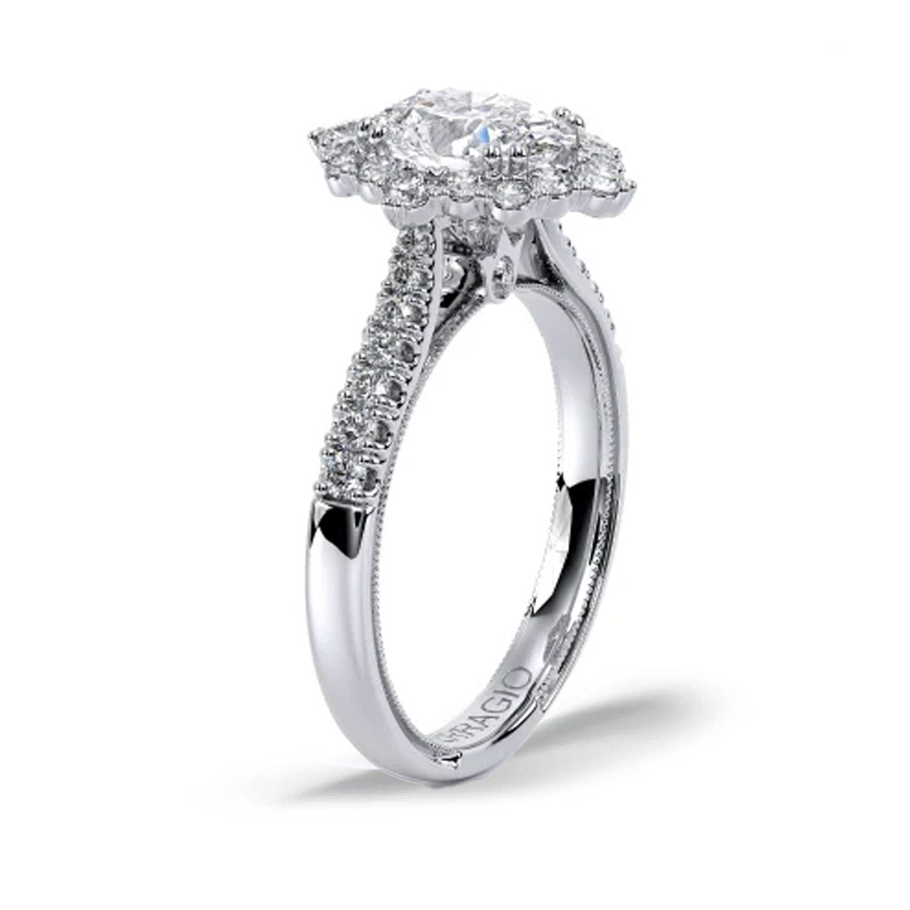 Verragio Renaissance Oval Starburst Halo Engagement Ring Setting