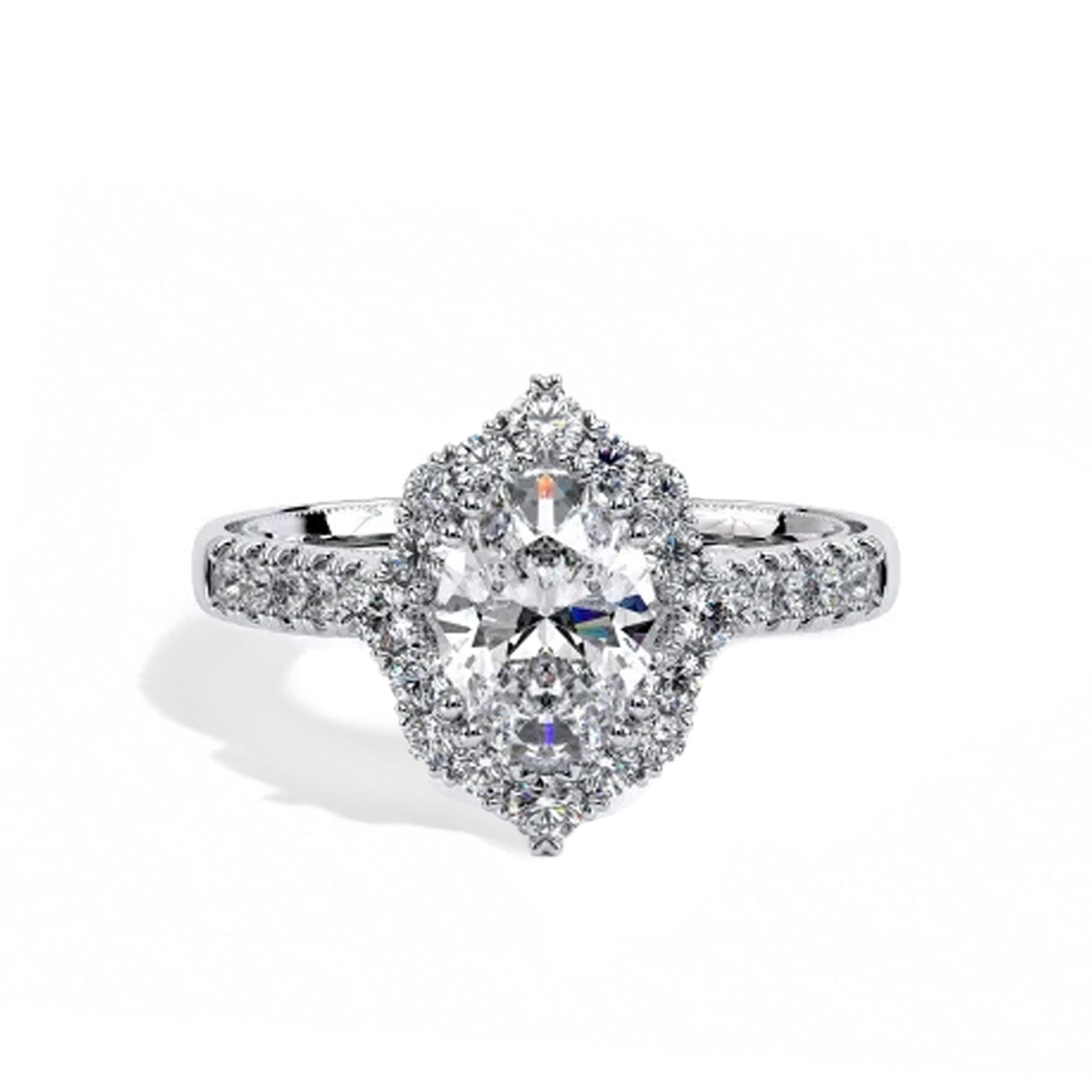 Verragio Renaissance Oval Starburst Halo Engagement Ring Setting