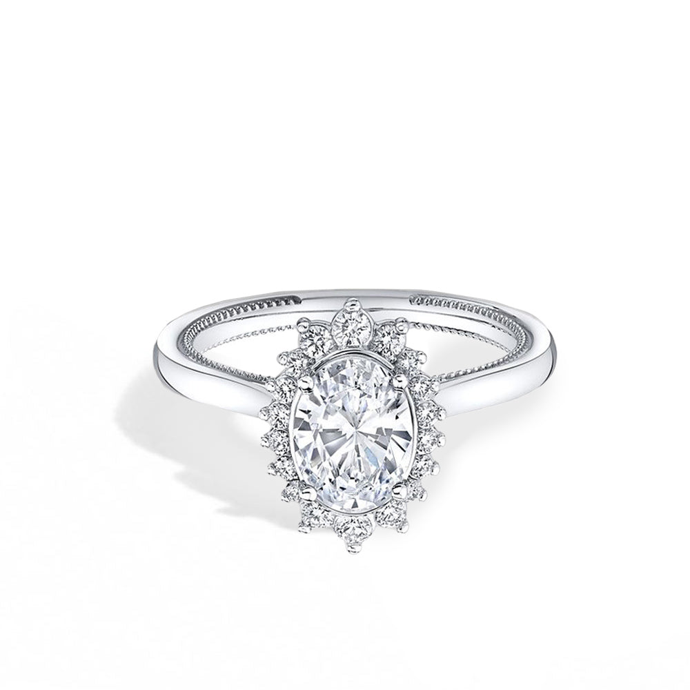 Verragio Renaissance Oval Floral Halo Engagement Ring Setting