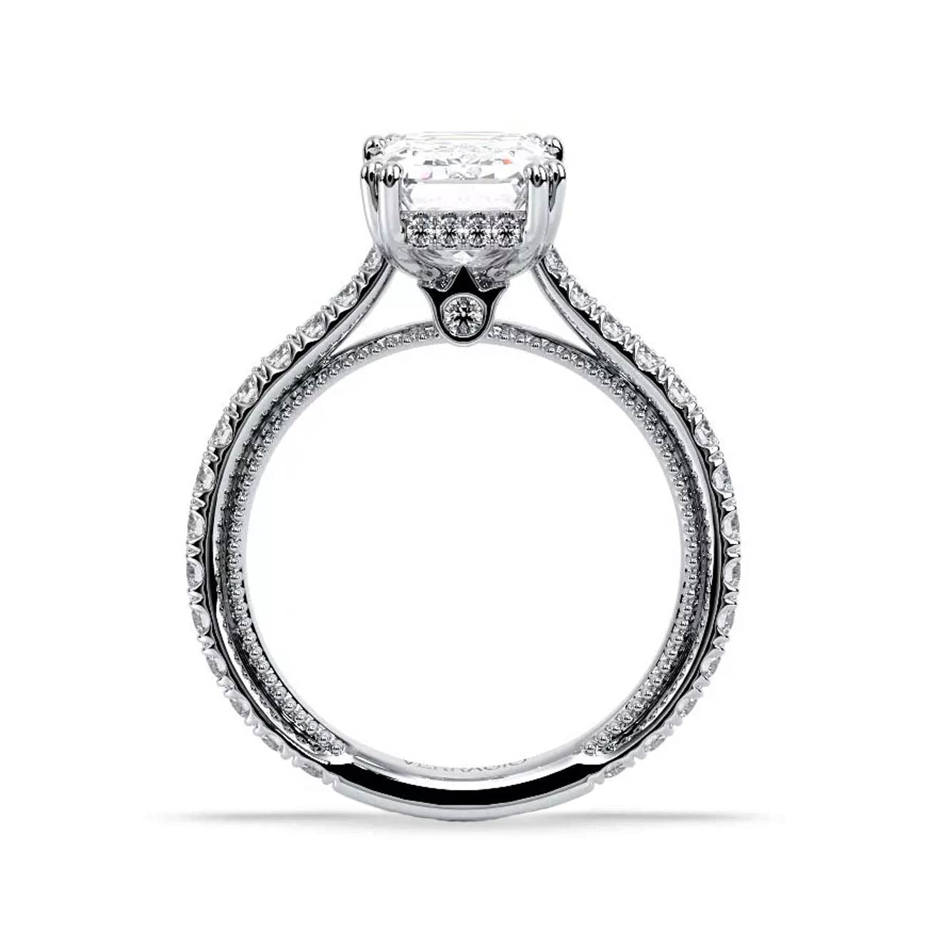 Verragio Renaissance Emerald-Cut Pave Engagement Ring Setting