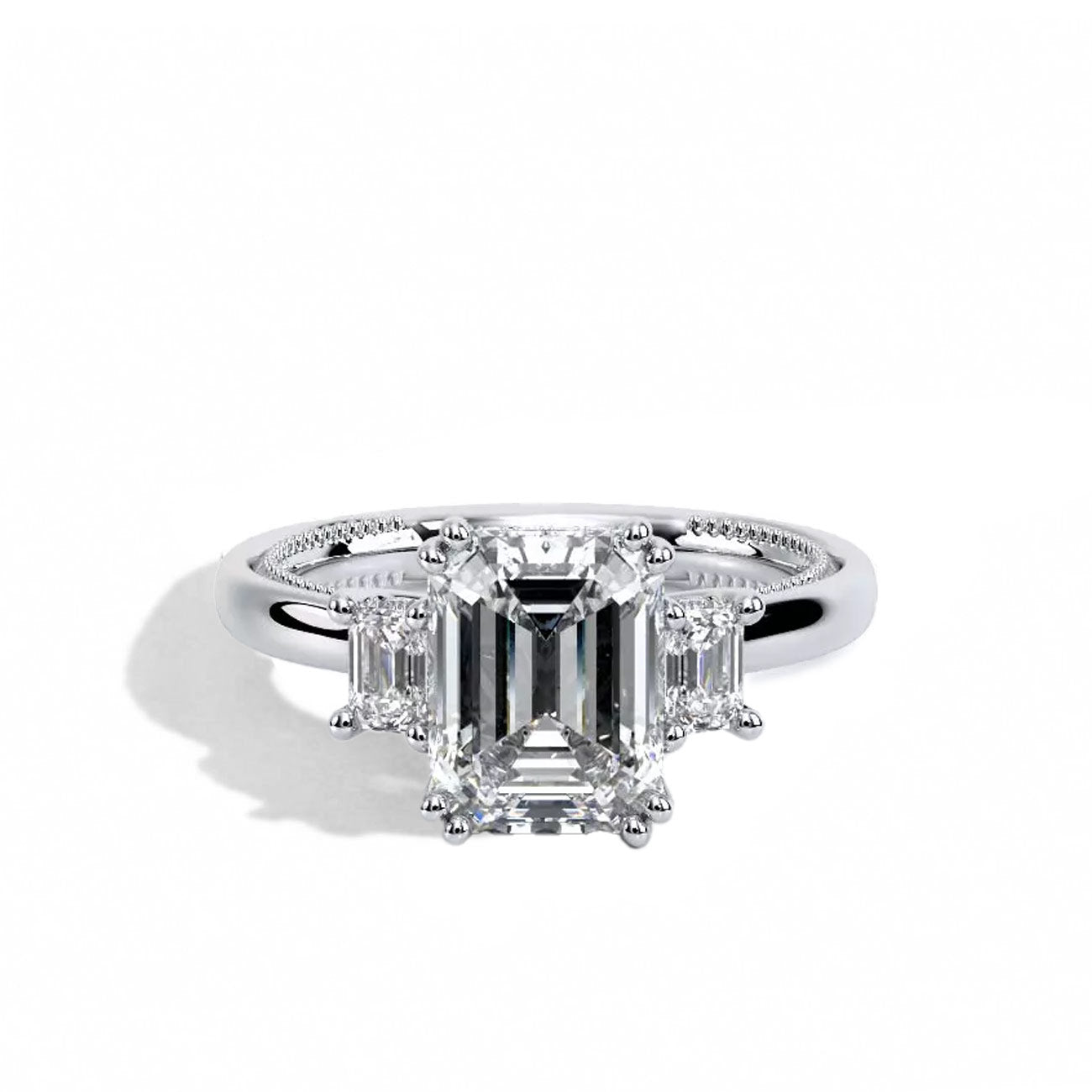 Verragio Renaissance Emerald Cut Three-Stone Engagment Ring Setting