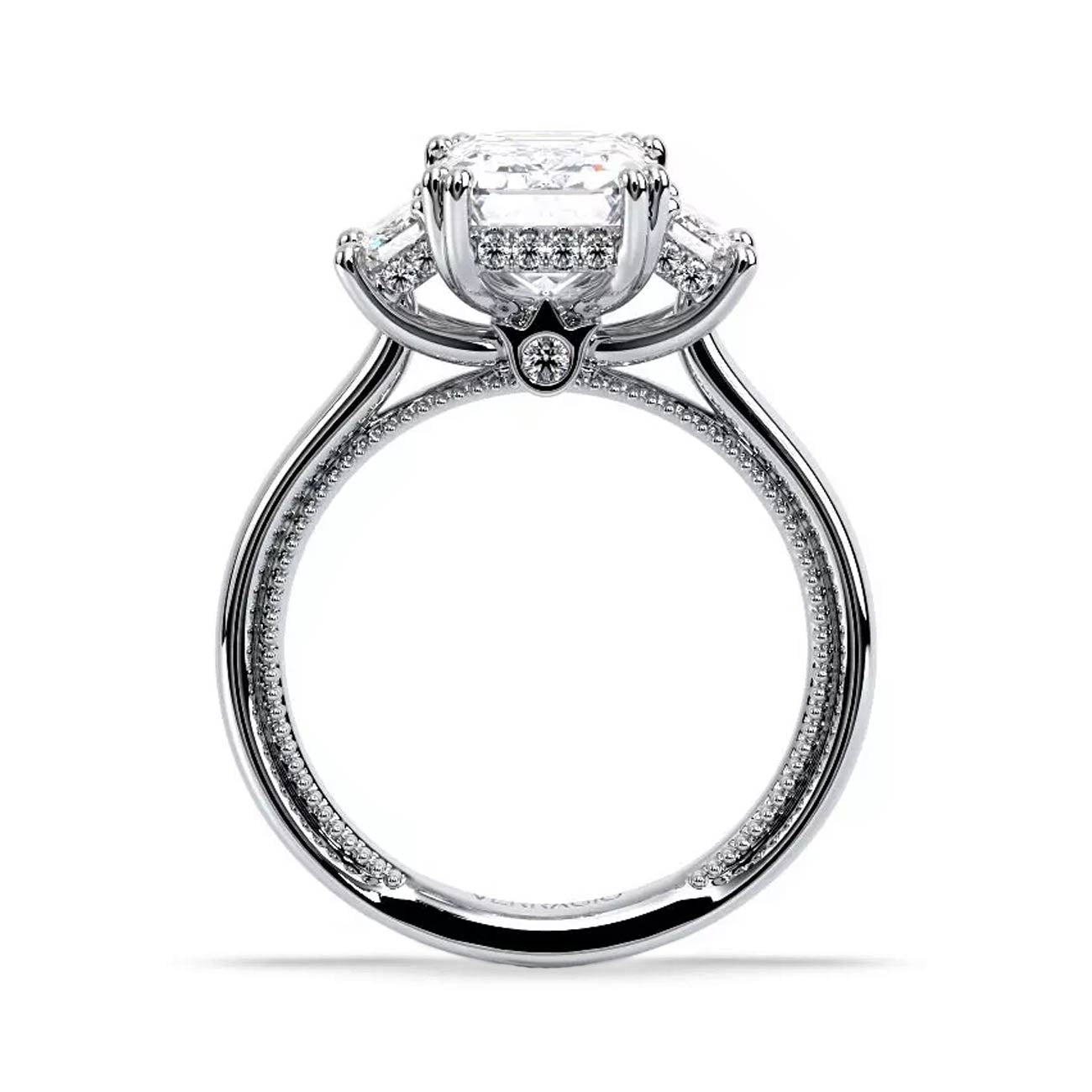 Verragio Renaissance Emerald Cut Three-Stone Engagment Ring Setting