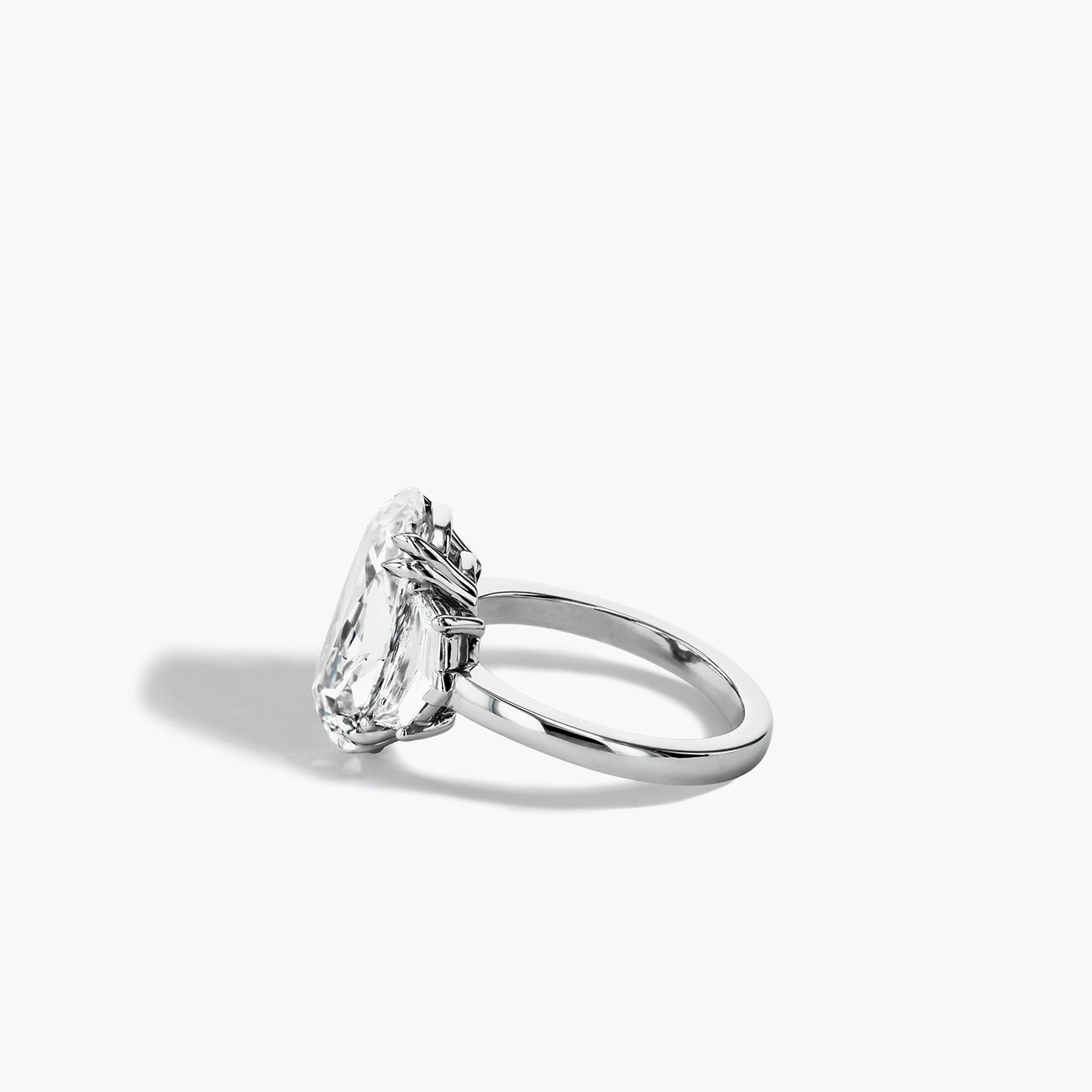 Cushion-Cut Three Stone Engagement Ring Setting