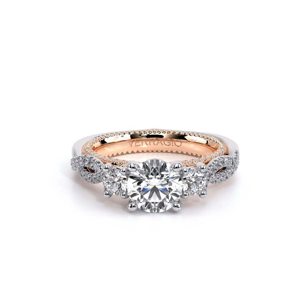 Verragio Couture Three Stone Twist Two Tone Engagement Ring