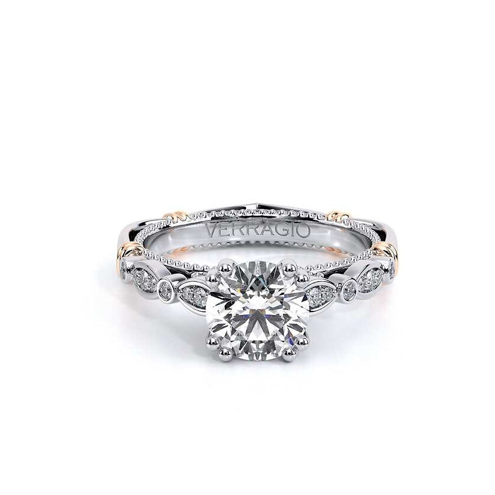 Verragio Parisian Round Diamond Vintage Engagement Ring Setting in White Gold