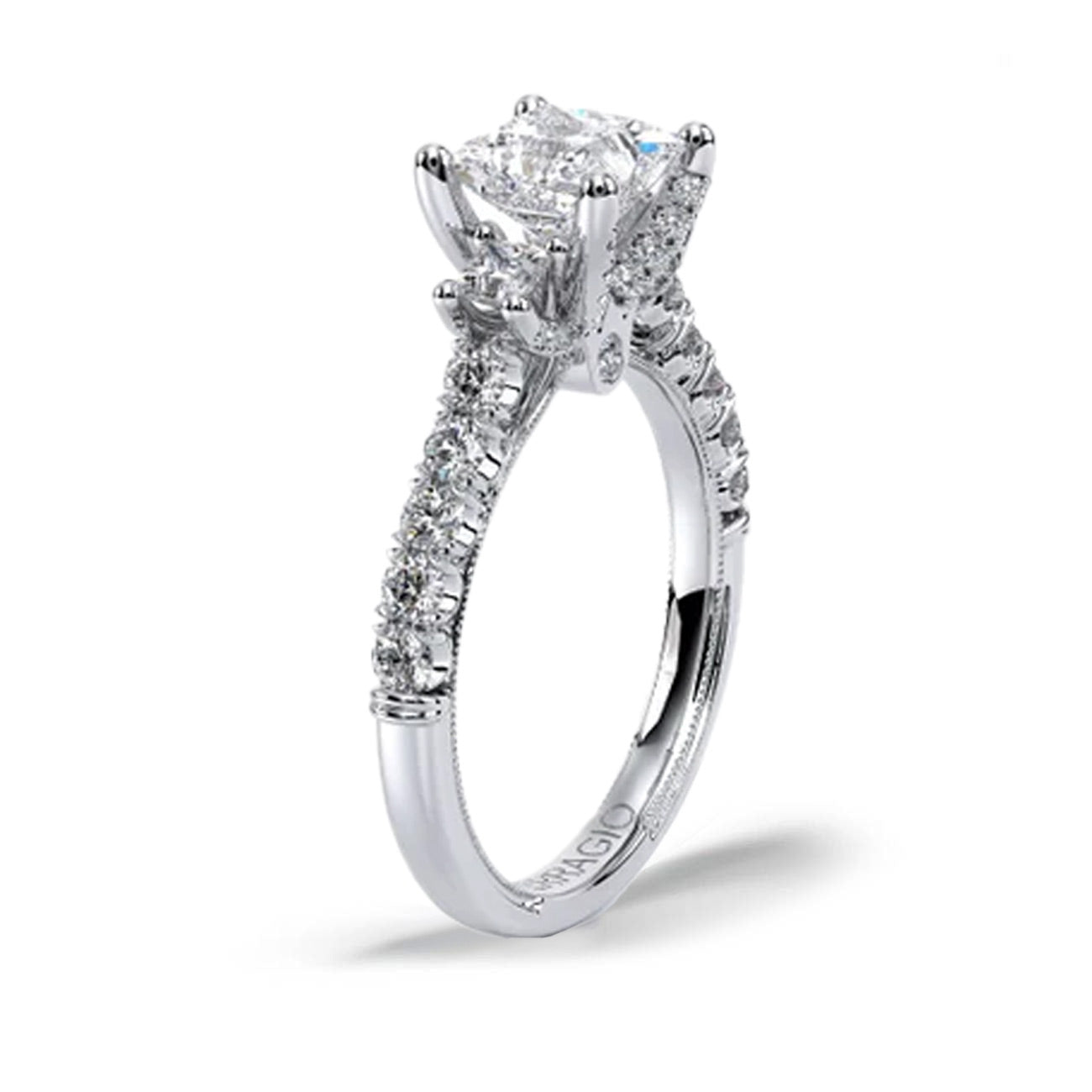 Verragio Renaissance Three-Stone Princess Engagement Ring Setting
