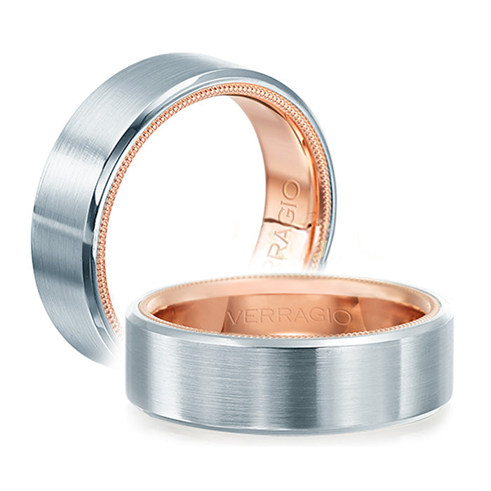 Verragio 7014 Two Tone Satin Finish 7mm Men's Wedding Band