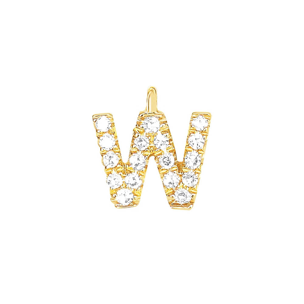 EF Collection Diamond Initial Charm in Yellow gold