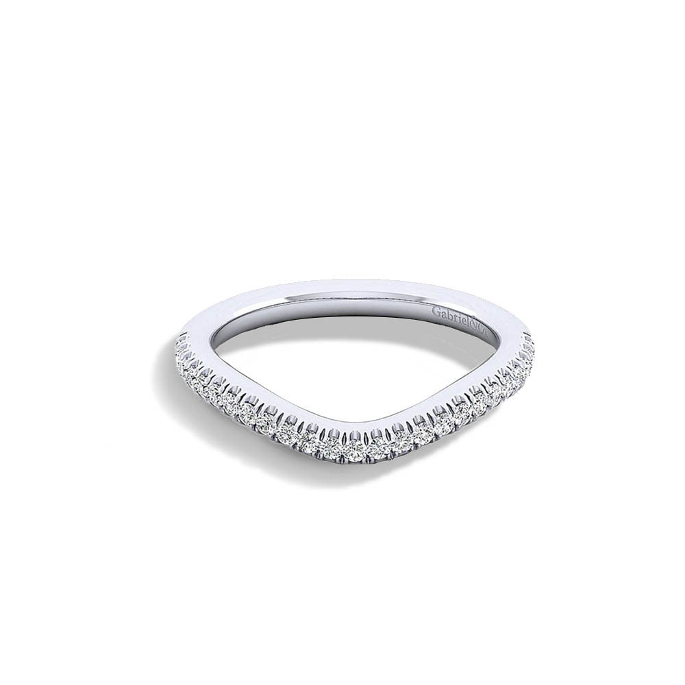 Gabriel & Co. Platinum Matching Curved Wedding Band - Size 6.5
