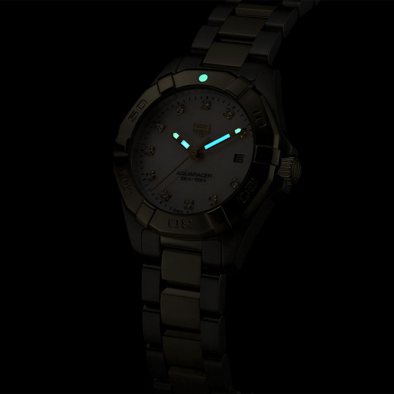 TAG Heuer Aquaracer Two-Tone Watch with Diamonds - 27mm
