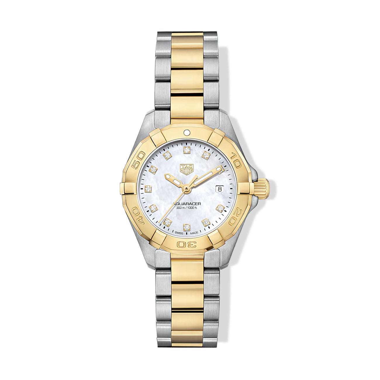 TAG Heuer Aquaracer Two-Tone Watch with Diamonds - 27mm