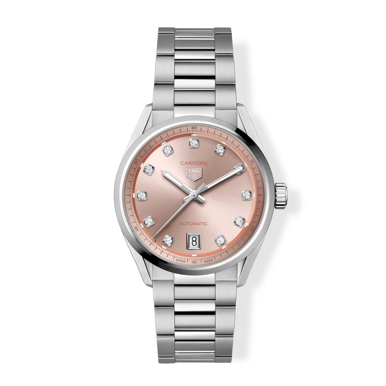 Tag Heuer Carrera Date Light Pink Diamond Dial - 36mm