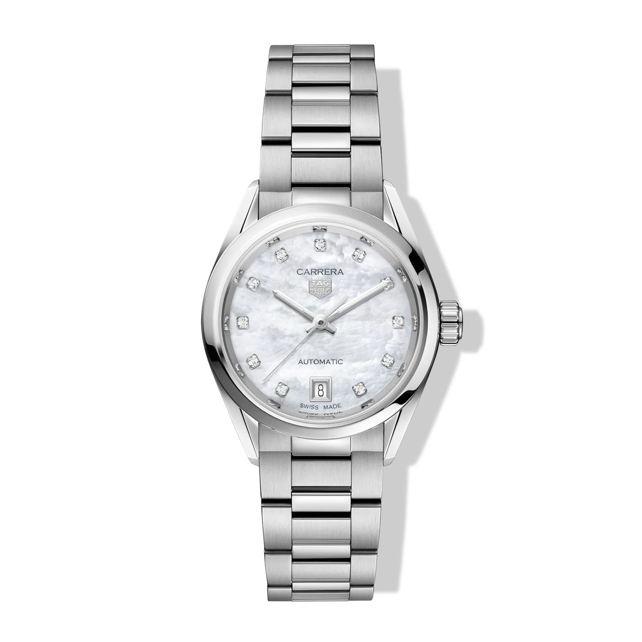 TAG Heuer Carrera Calibre 9 Three Hand Mother of Pearl Diamond Dial – 29mm