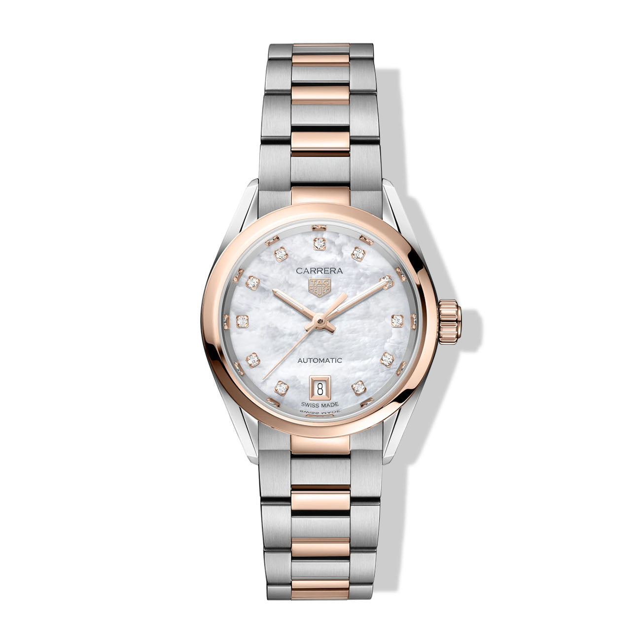 TAG Heuer Carrera Date Rose and Steel with Diamonds – 29mm
