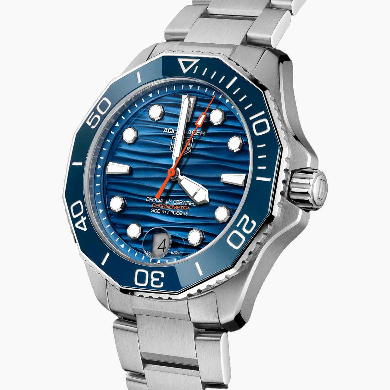 TAG Heuer Aquaracer Professional 300 Date Blue Dial Steel Bracelet - 42mm