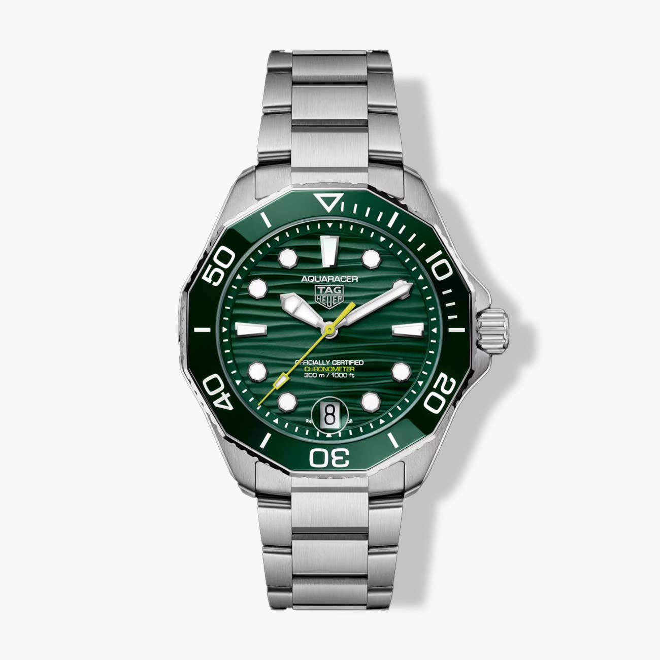 TAG Heuer Aquaracer Professional 300 Date Green Dial Steel Bracelet - 42mm
