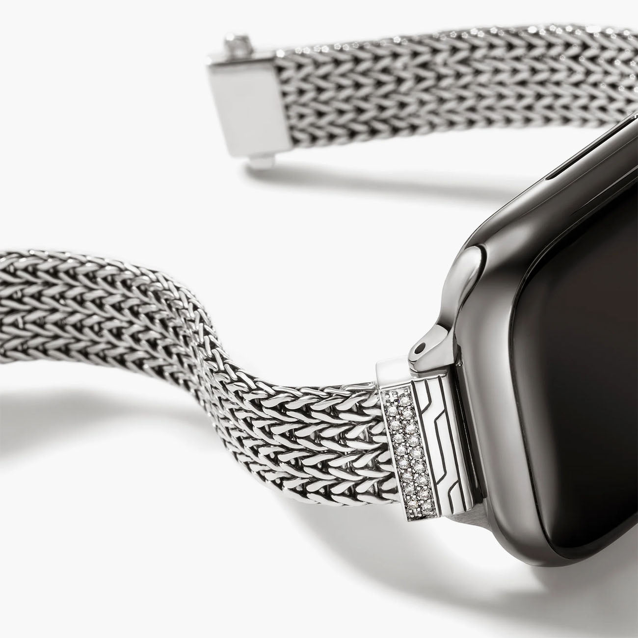 John Hardy Apple Watch® Silver Diamond Bracelet - 12mm